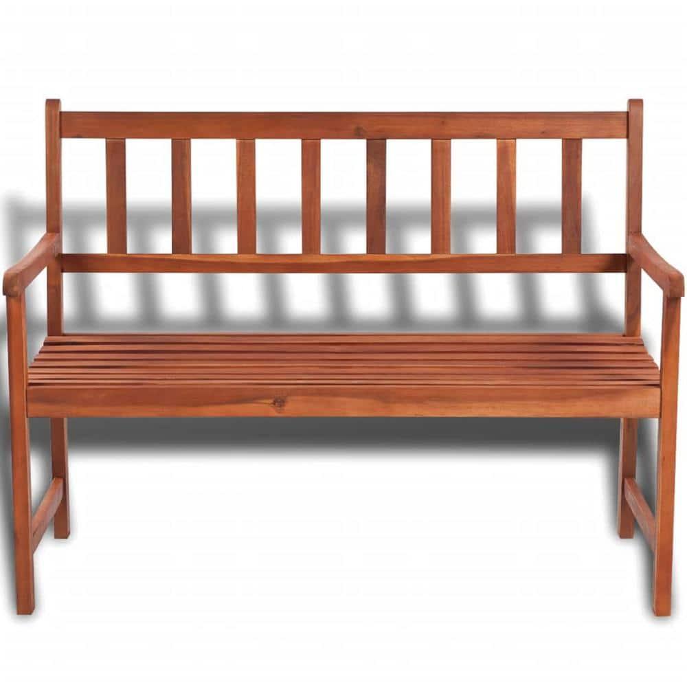 Solid Acacia Wood Patio Bench - 47.2 Weather-Resistant, Elegant Design for Outdoor Spaces, Comfortable Seating for Garden or Porch