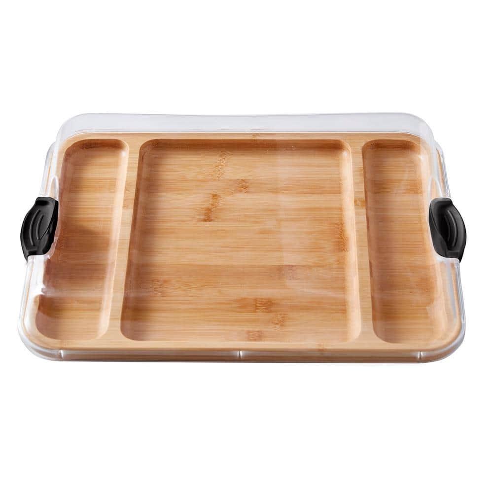 Farberware Farberware Build-A-Board 11 x 14 in. Bamboo Charcuterie Board With Locking Lid