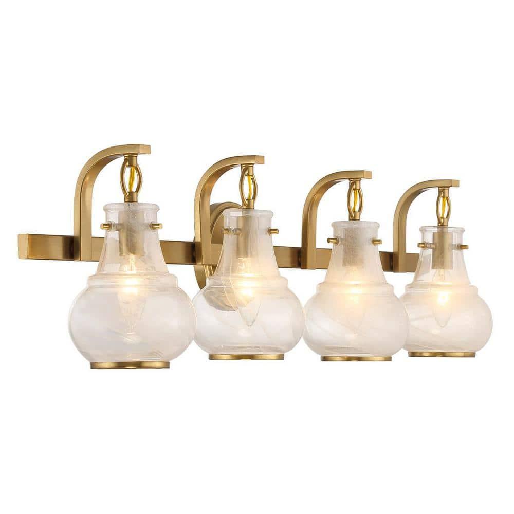 Savoy House Adams 4 - Light Vanity in  Warm Brass