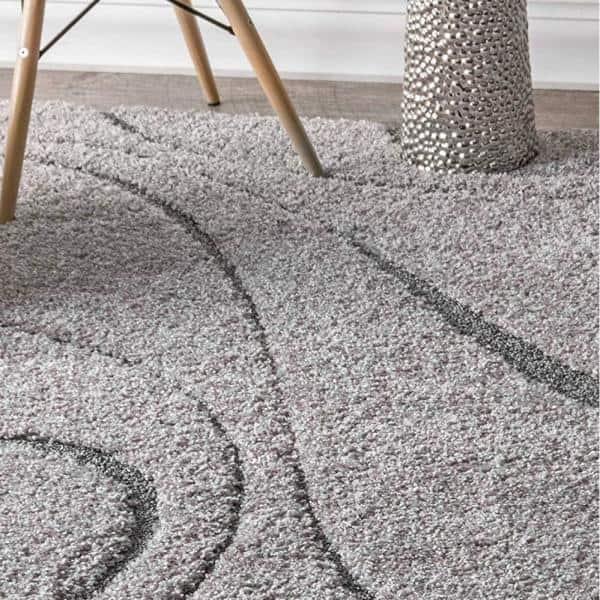 Nuloom Carolyn Abstract 4x6 Shag Indoor Area Rug for Living Room Bedroom Dining Room Nursery, Dark Grey