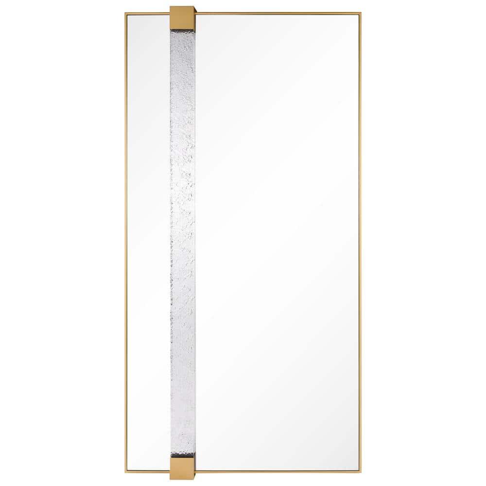 Empire Art Direct "Gleaming Horizon Wall Mirror" 40"x80" with Textured Acrylic Embellished, on Gold Iron Frame