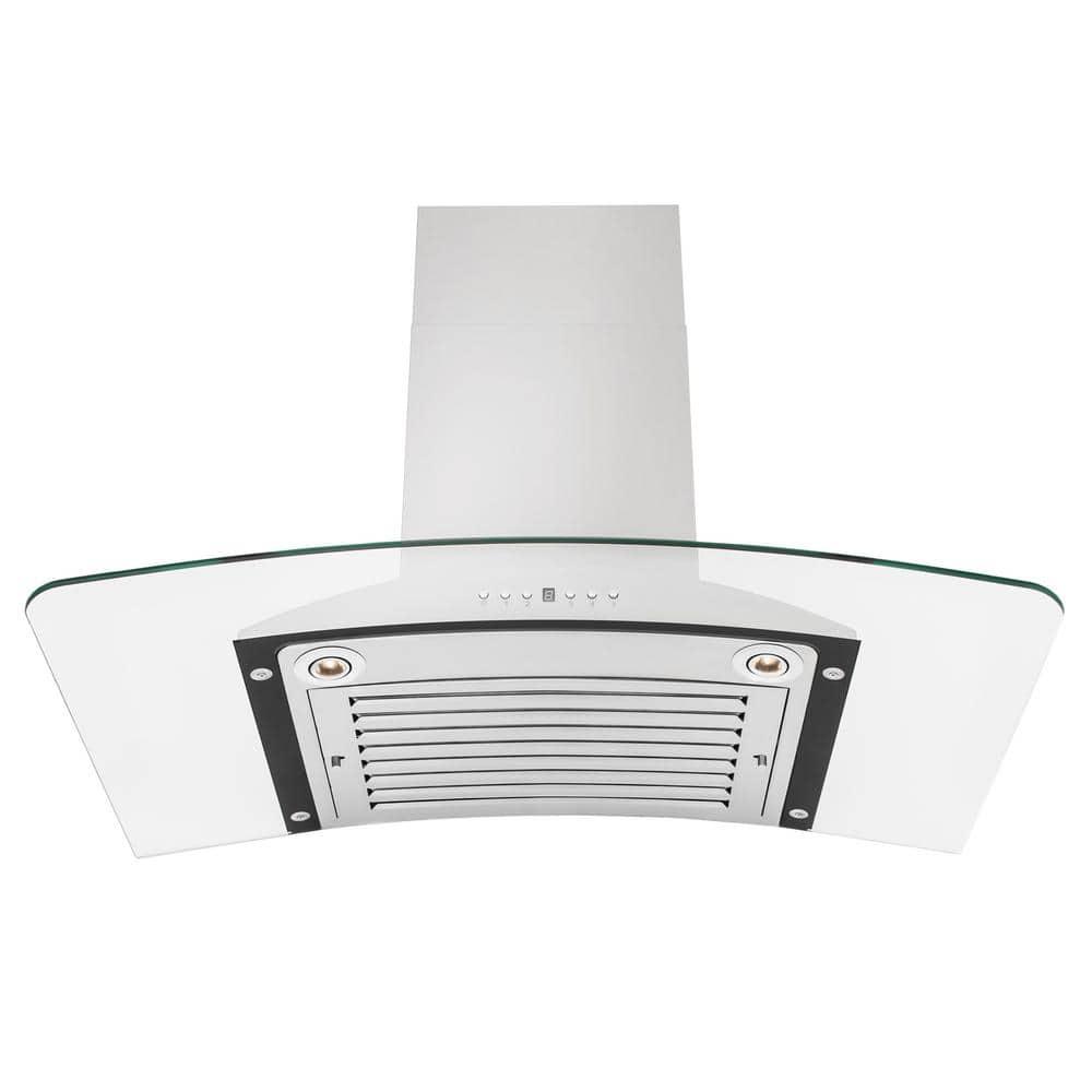 ZLINE ZLINE 36 in. Convertible Vent Convertible Vent Wall Mount Range Hood in Stainless Steel & Glass (KN-36) KN-36