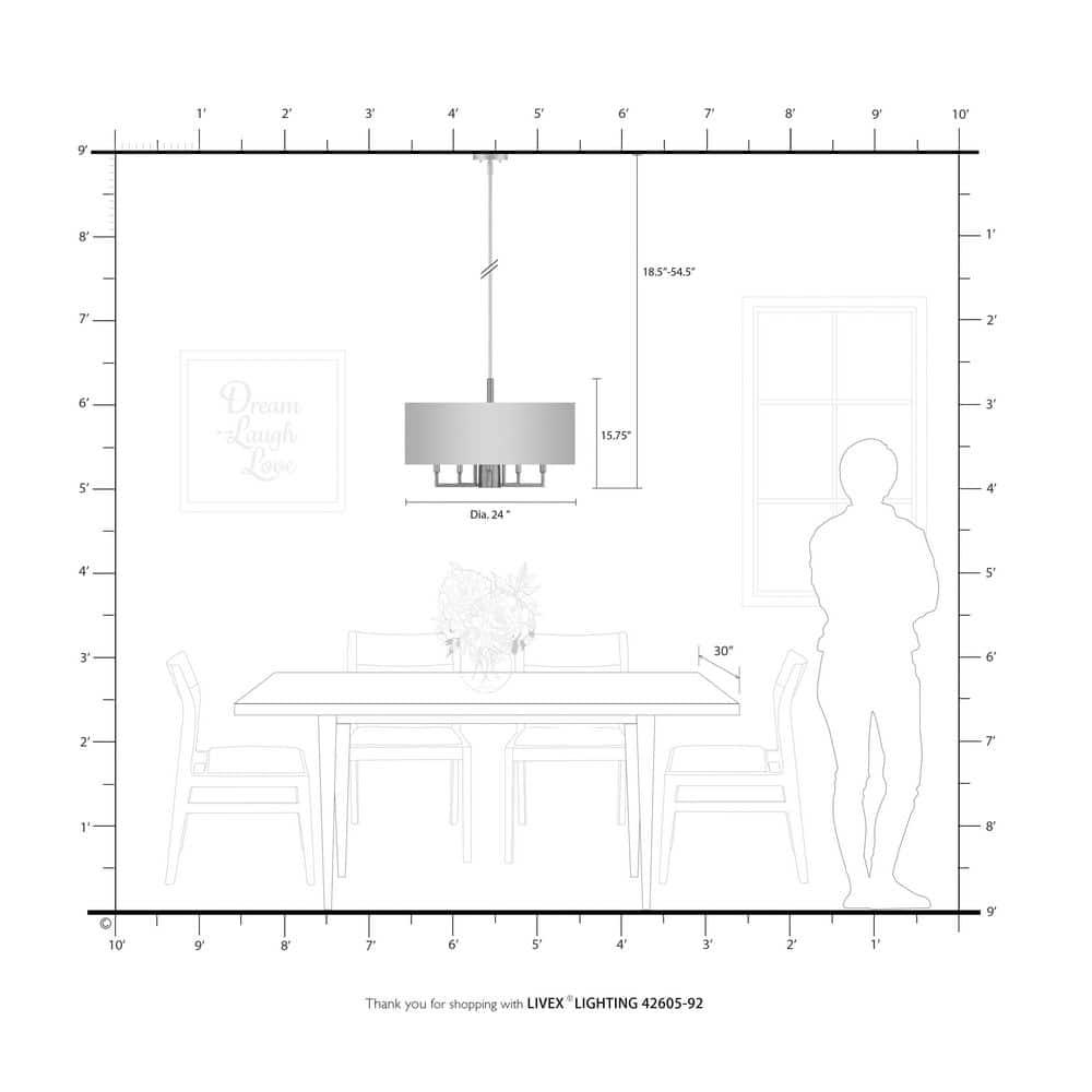 Lighting Lumens 6 - Light Drum Chandelier