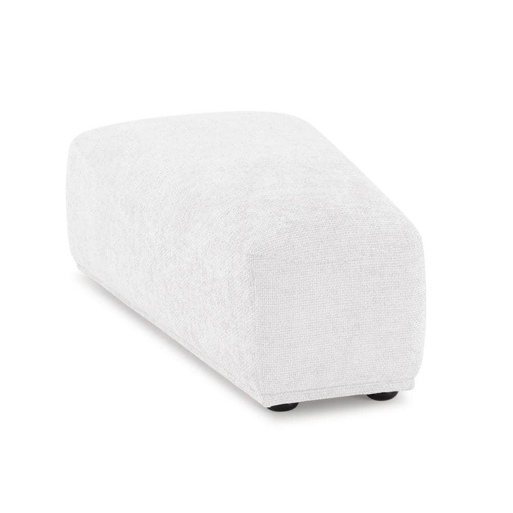 HOMES: Inside + Out 5pc Povoa 159" Modular Curved Sectional Sofa Modern Chenille with Extendable Backrest White