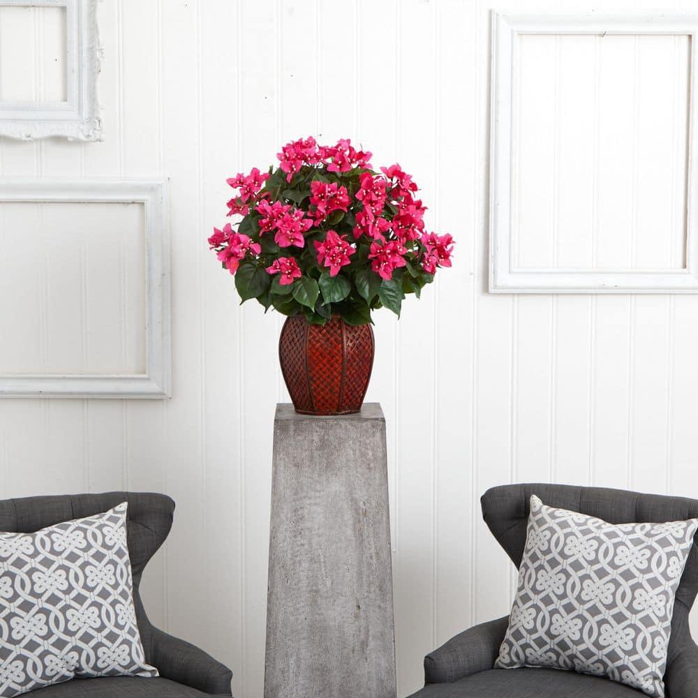 Nearly Natural Bougainvillea with Vase Silk Plant