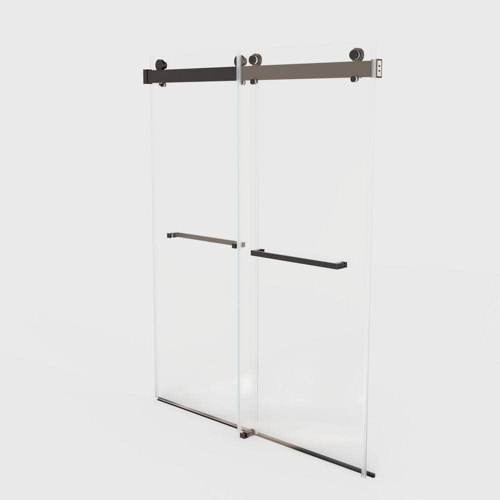 Dimorphos 56-60"W x 76"H Frameless Double Sliding Shower Door with 10mm Tempered Glass Door 11DD161822LL