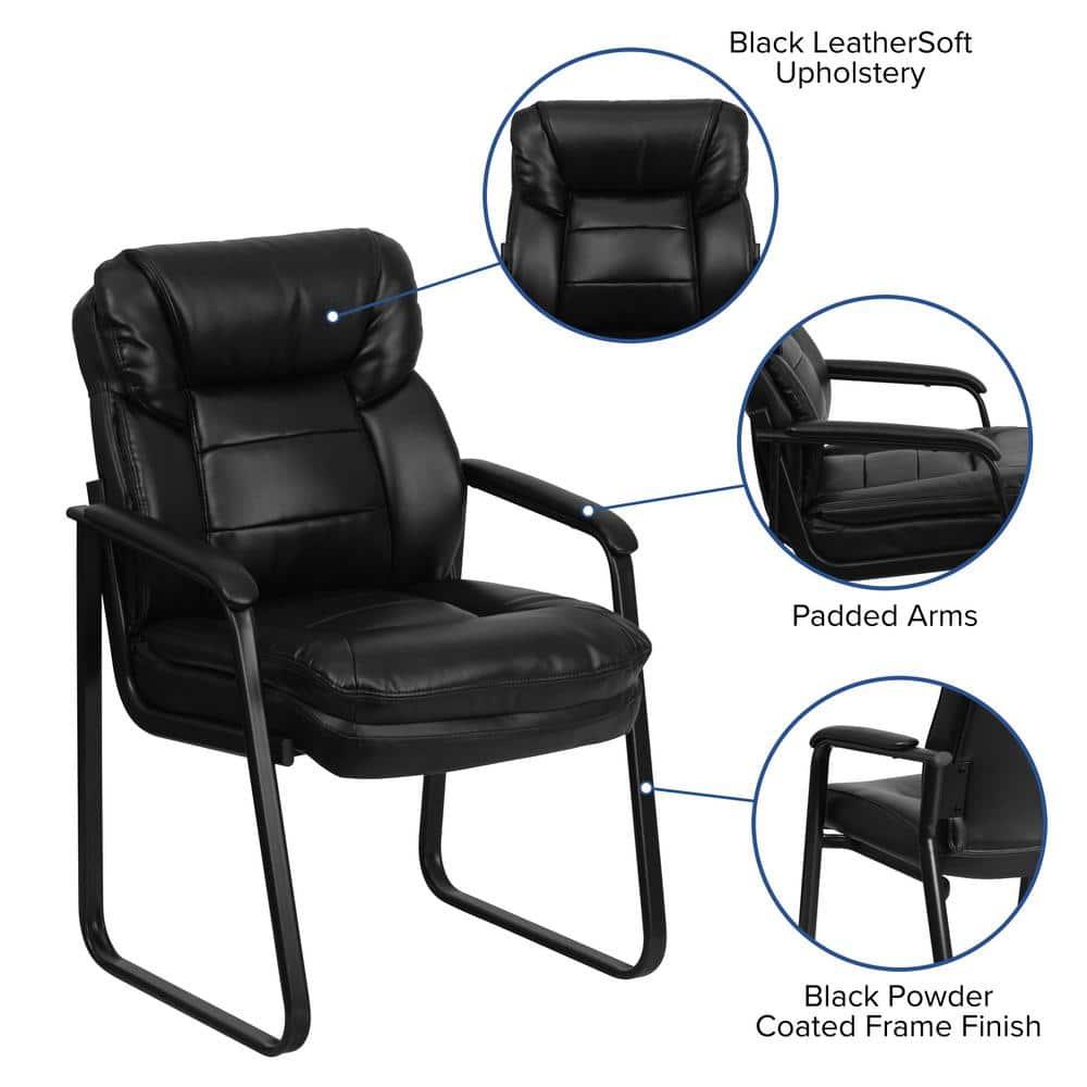 Flash Furniture Isla Modern LeatherSoft Executive Side Reception Chair with Sled Base by Flash Furniture