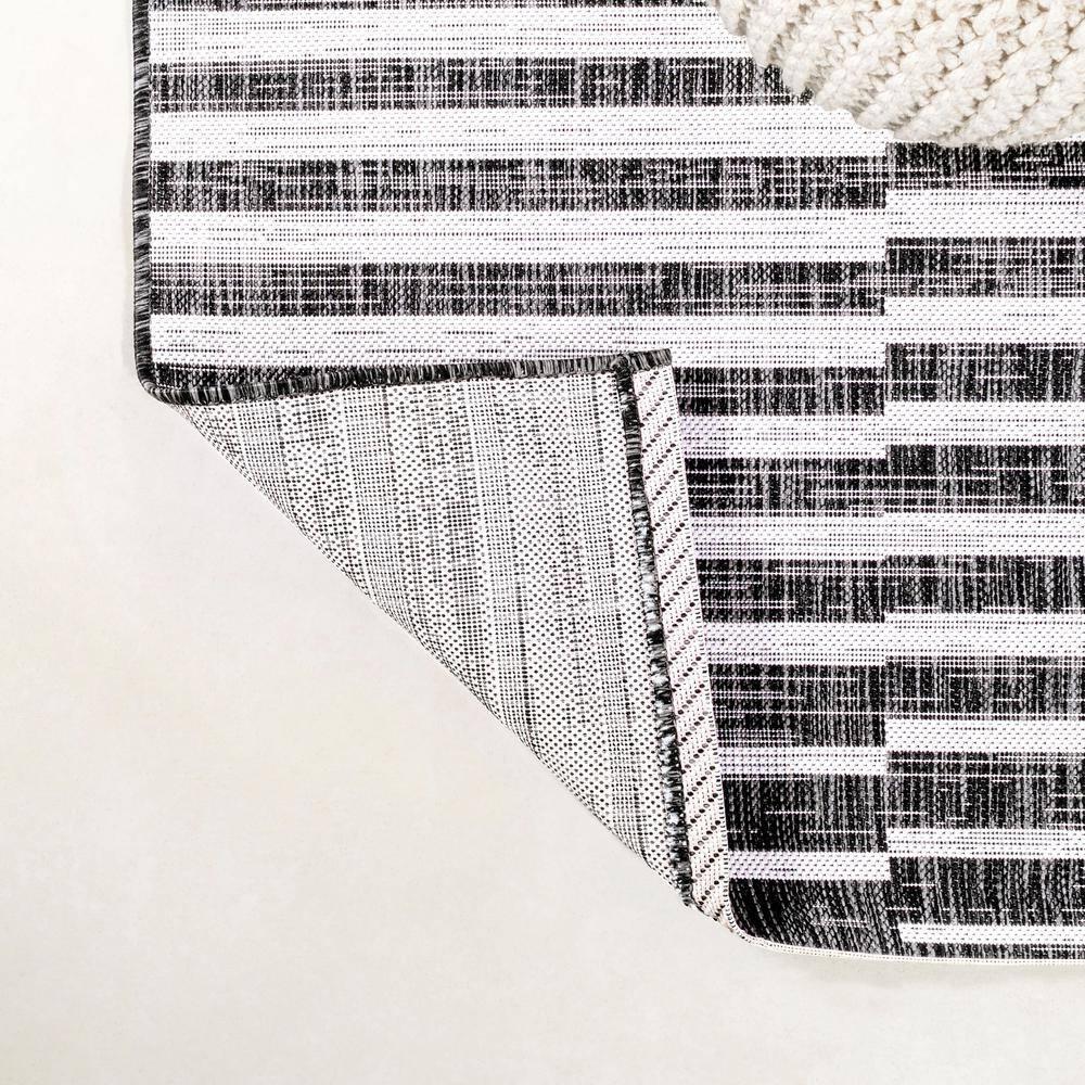 8'x10' Sukie Modern Offset Stripe Indoor/Outdoor Area Rug, Black/Ivory - JONATHAN Y