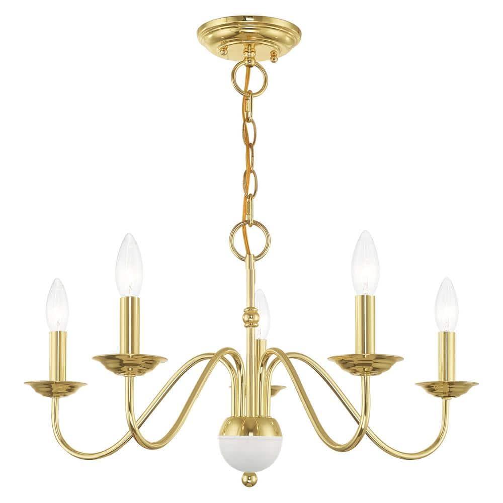 Livex Lighting Windsor 5 - Light Chandelier in  Polished Brass