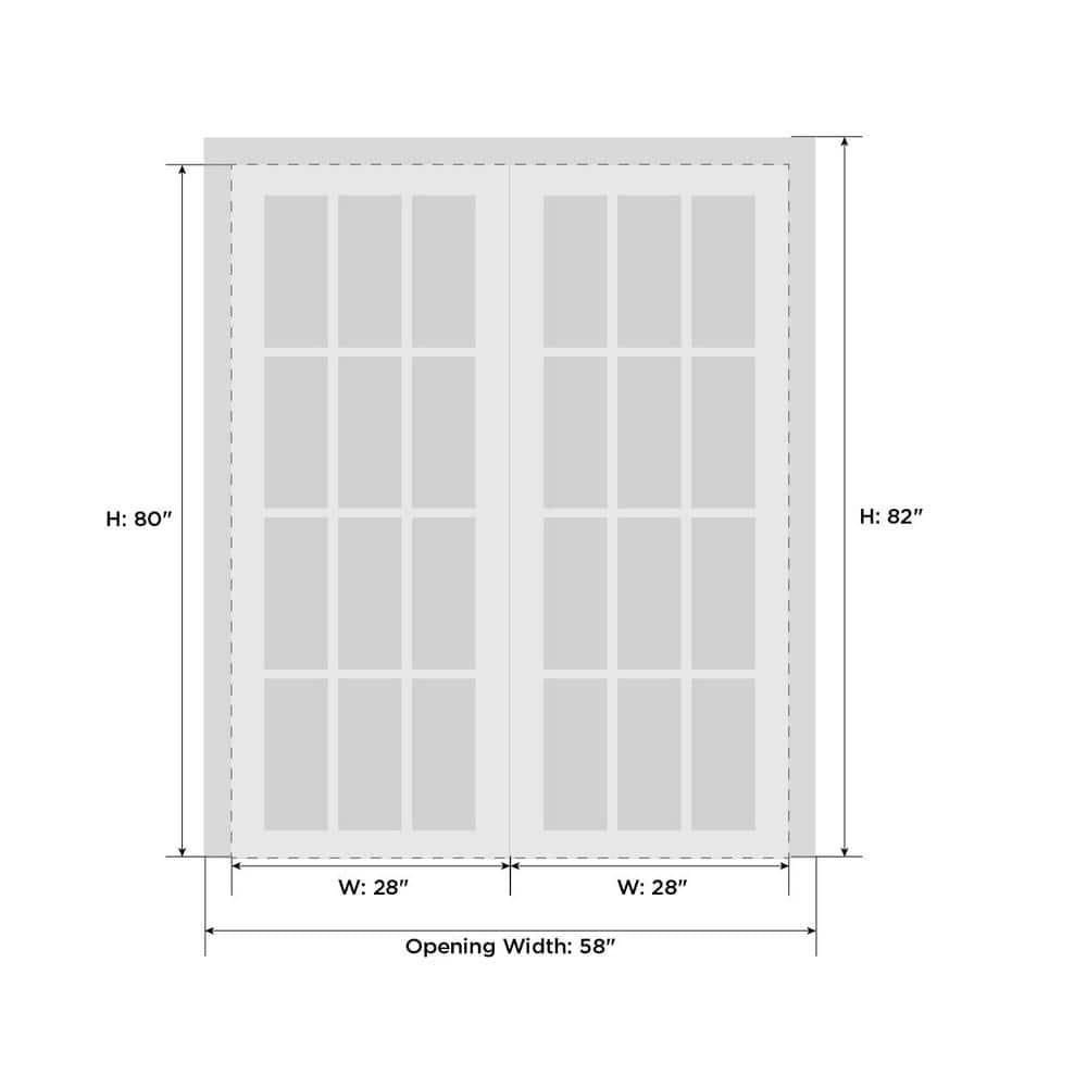 SARTODOORS Planum Solid + Manufactured Wood Paneled French Doors