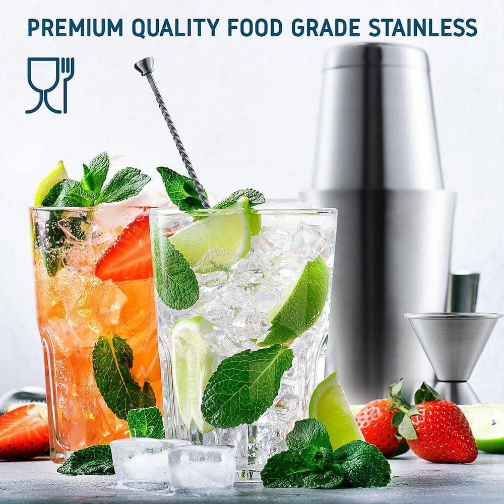 Joytable 16 Piece Stainless Steel Cocktail Shaker Bar Tool Set With Stand