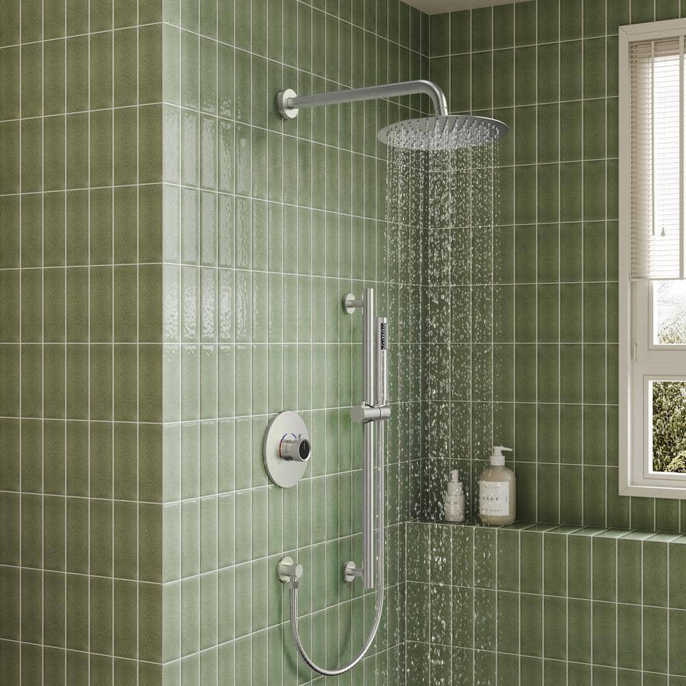 RainfallCascade 10" Pressure Balanced Slide BarShower System with Rough-In Valve