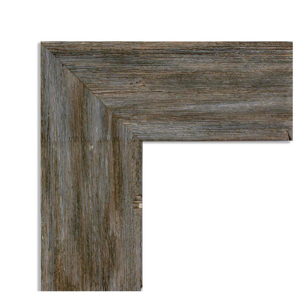 Amanti Art Beveled Wood Bathroom Wall Mirror - Fencepost Brown Frame Fencepost Brown Outer Size: 25 x 31 in