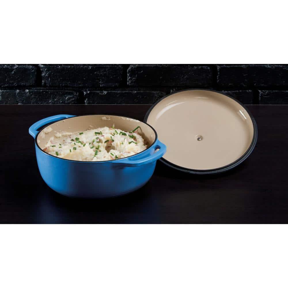 Lodge Cast Iron 4.5 Quart Enameled Dutch Oven, Blue