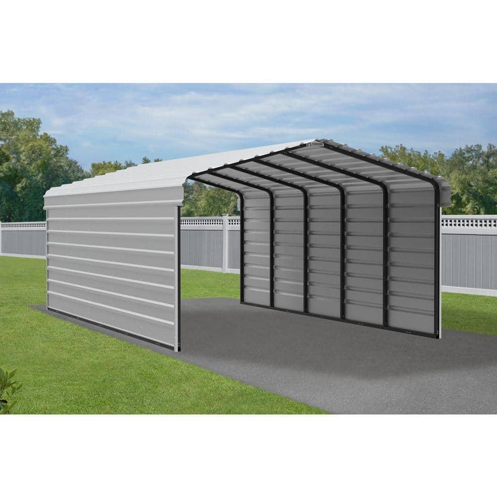 Arrow Arrow Steel Carport with 2 Side Wall Kits, 12X24X07