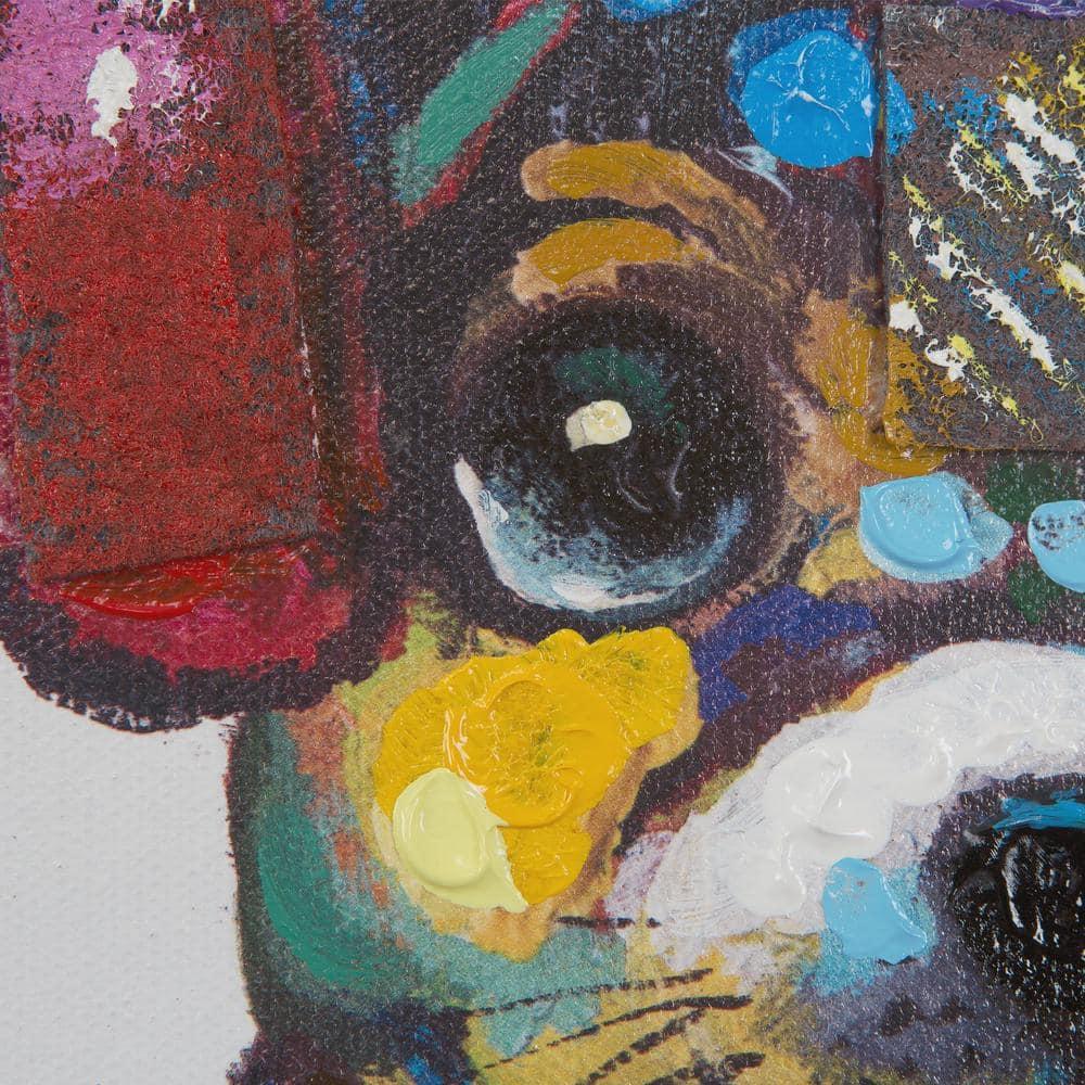 Yosemite Home Decor "Dog Beats IV" Wood Gallery Wrapped Wall Art in Multi-Color