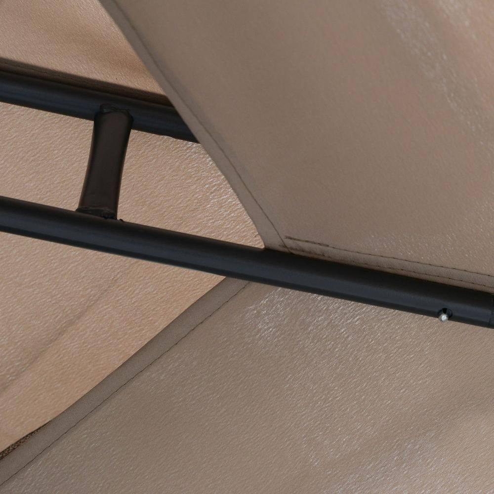 HLILish 9.6' X 9.6' Patio Gazebo, Outdoor Canopy Shelter With 2-Tier Roof And Netting, Steel Frame For Garden, Lawn, Backyard, And Deck