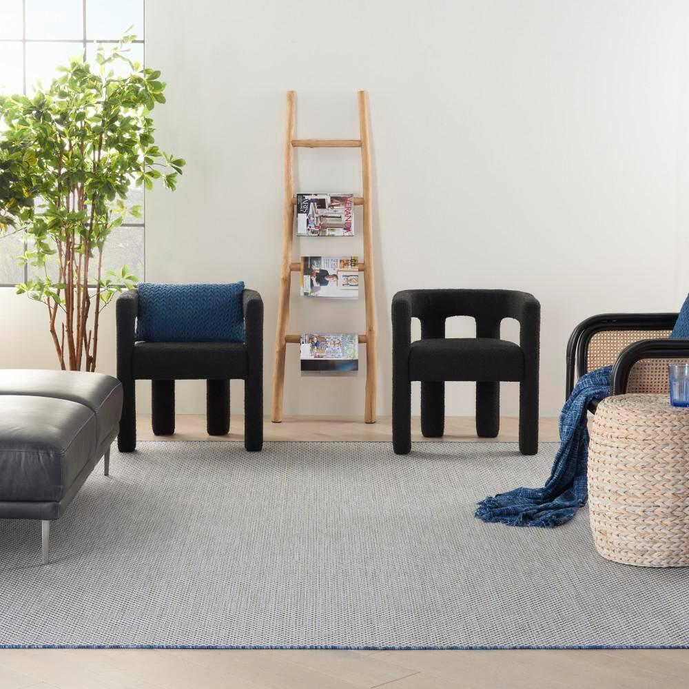 Nourison Courtyard COU01 Indoor/outdoor Area Rug - Ivory Blue 8' x 10'