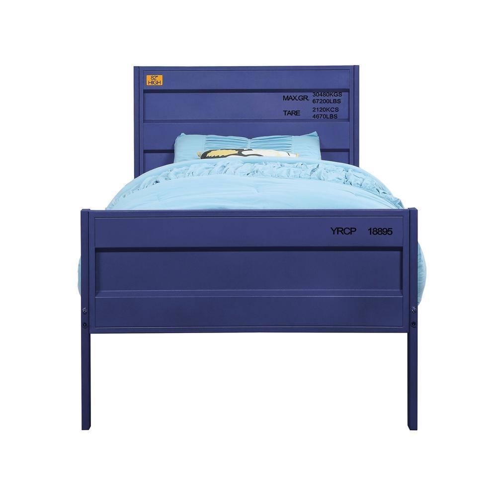 Cargo 79" Full Bed Blue - Acme Furniture: Contemporary Metal, No Box Spring Required