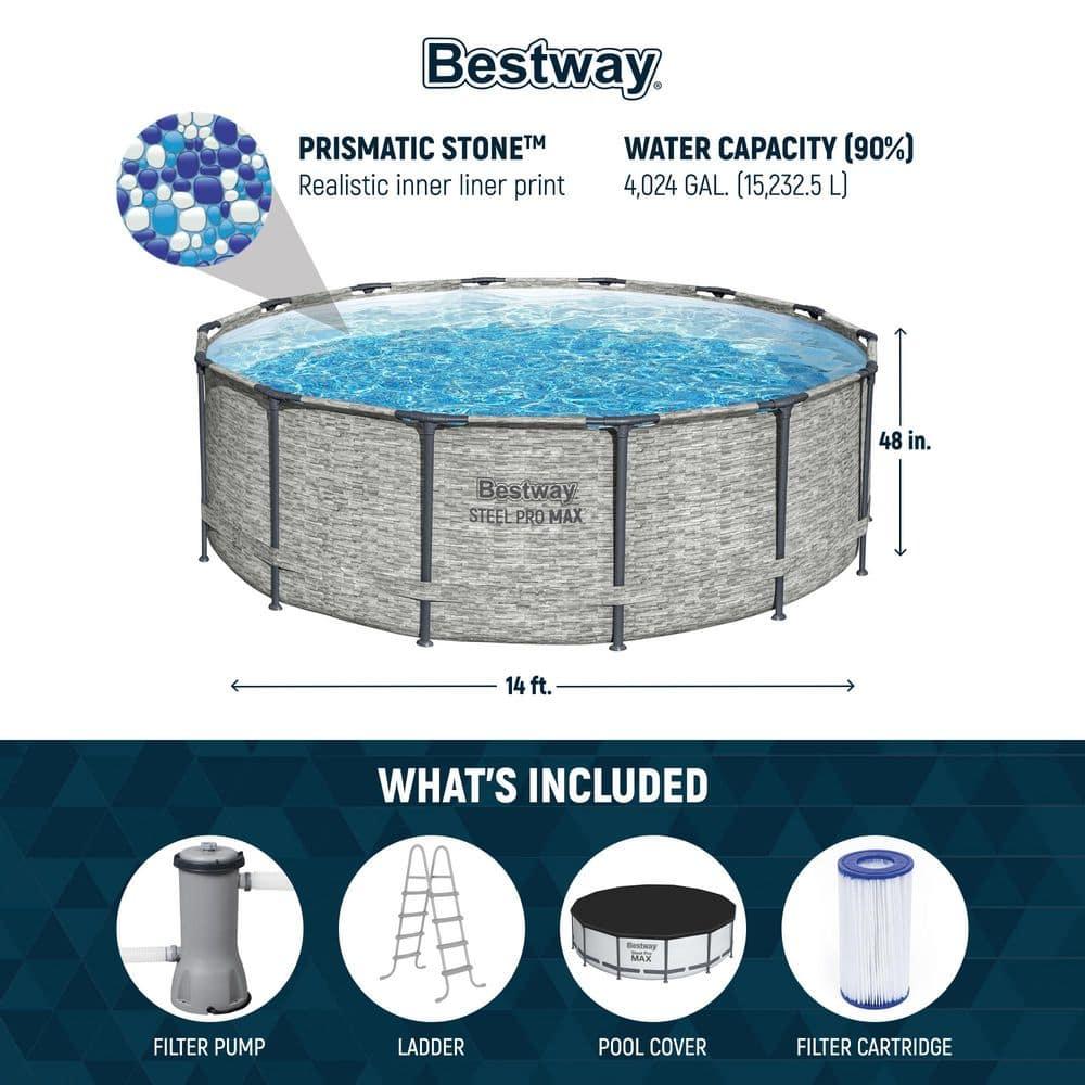 Bestway Steel Pro MAX 14' x 48" Round Above Ground Swimming Pool Set