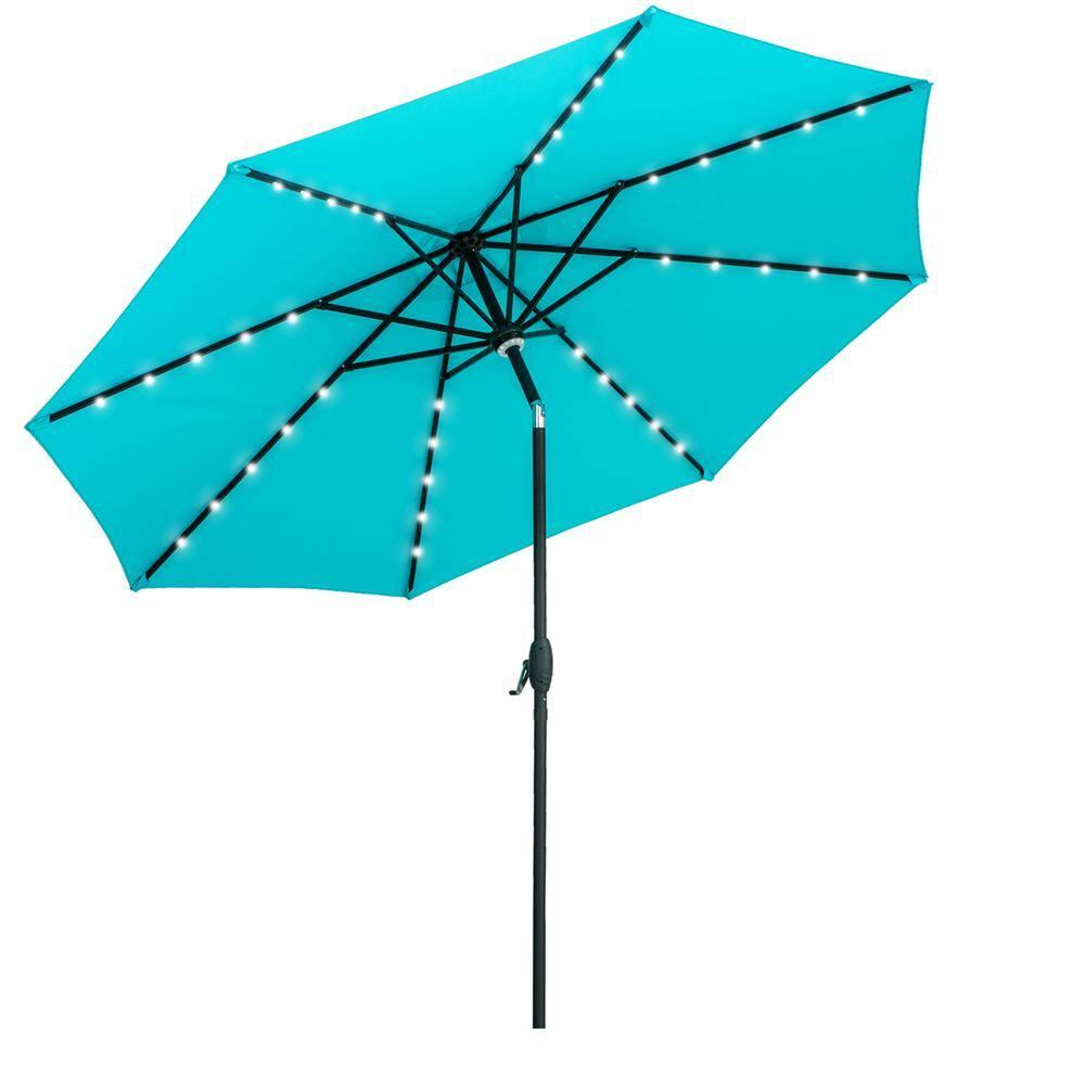 Demi Bonn Heavy Duty Market Patio Umbrella with Crank Handle and 8 Sturdy Ribs, Outdoor Table Umbrella, Yard Umbrella, Blue