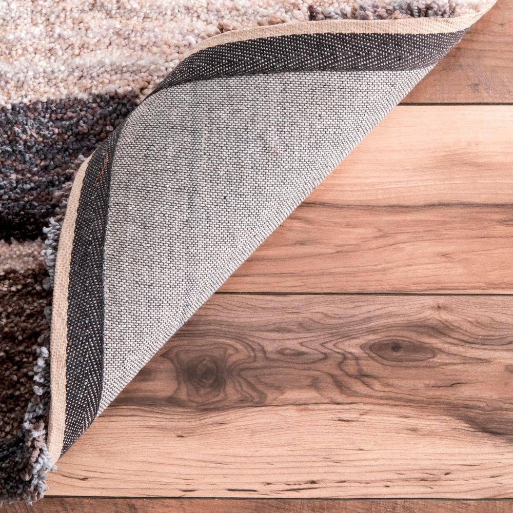 Nuloom Drey Striped 5x8 Shag Area Rug for Living Room Bedroom Dining Room Nursery, Beige Multicolor/Brown