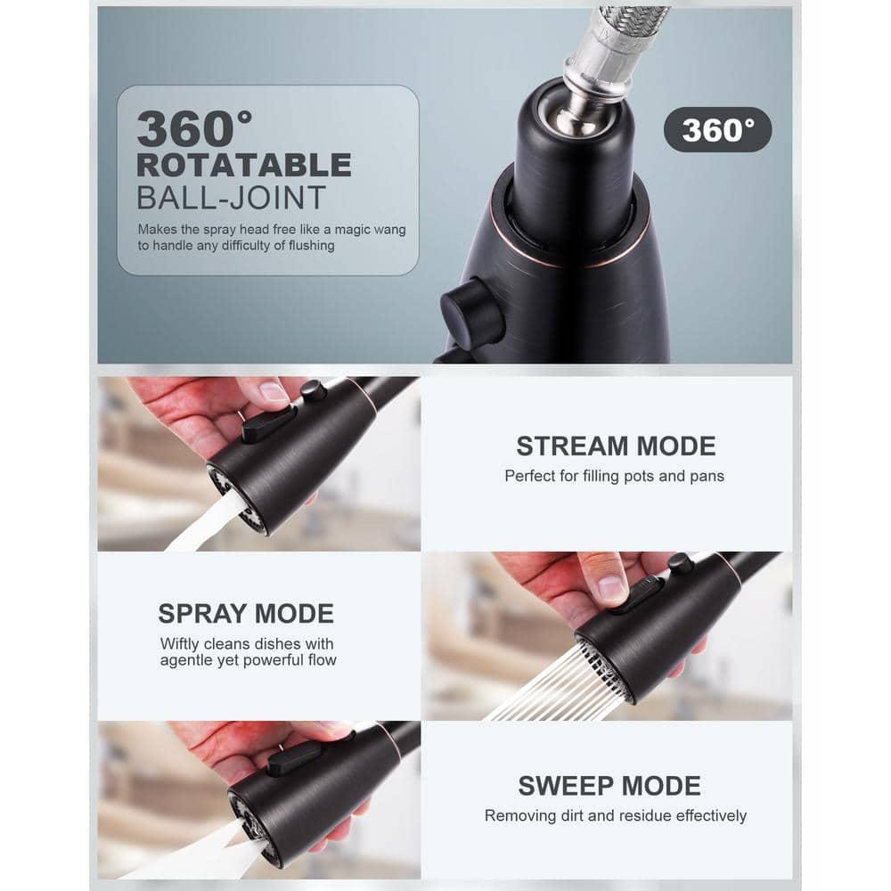 ARCORA ARCORA Stainless Steel  Single Handle Pull-Down Sprayer Kitchen Faucet Set with Touchless Sensor AR7100301RB-DC