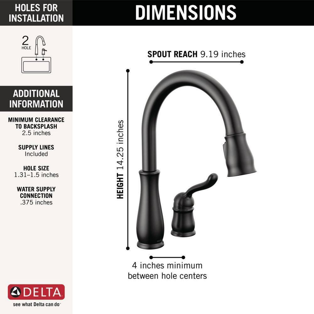 Leland Pull Down Sprayer Kitchen Sink Faucet, Single Handle Kitchen Faucet