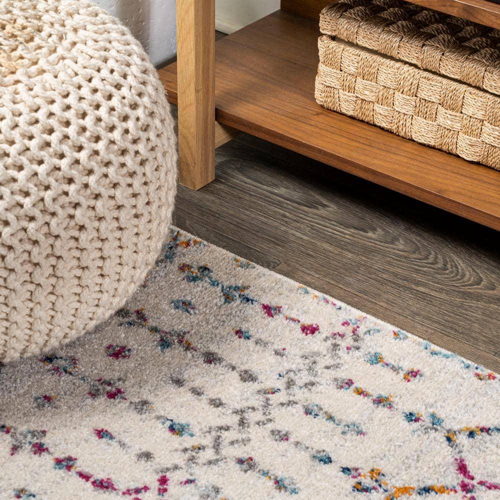 JONATHAN Y Moroccan HYPE Boho Vintage Diamond Ivory/Multi 3 ft. x 5 ft. Area Rug