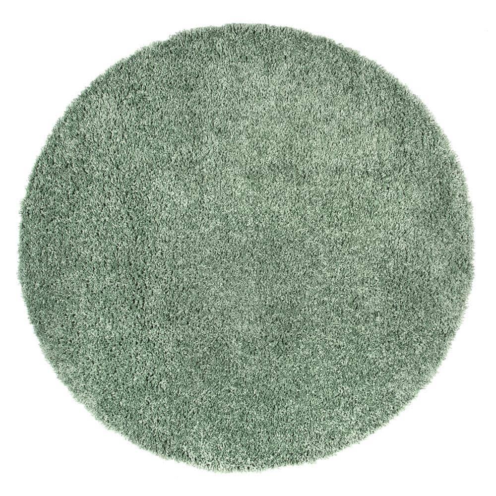 Nuloom Kara Solid 6 Round Shag Indoor Area Rug for Living Room Bedroom Dining Room Nursery, Green