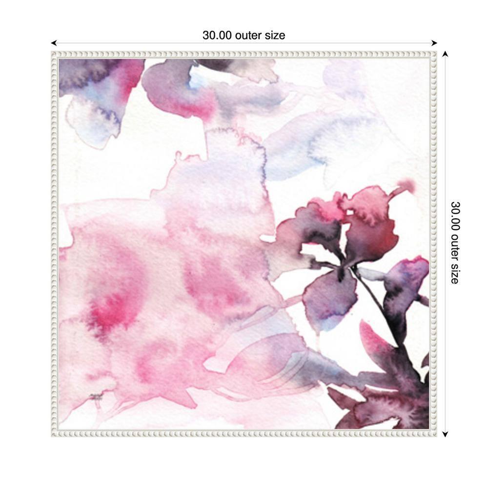 Amanti Art 30"x30" Watercolor Floral Pink Purple Trio II by Andrea Bijou Framed Canvas Wall Art Print