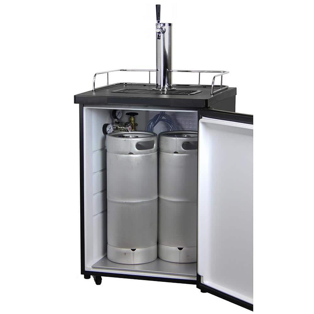 Kegco Kegco 5.6 Cubic Feet Dual Tap Freestanding Kegerator with Adjustable Temperature