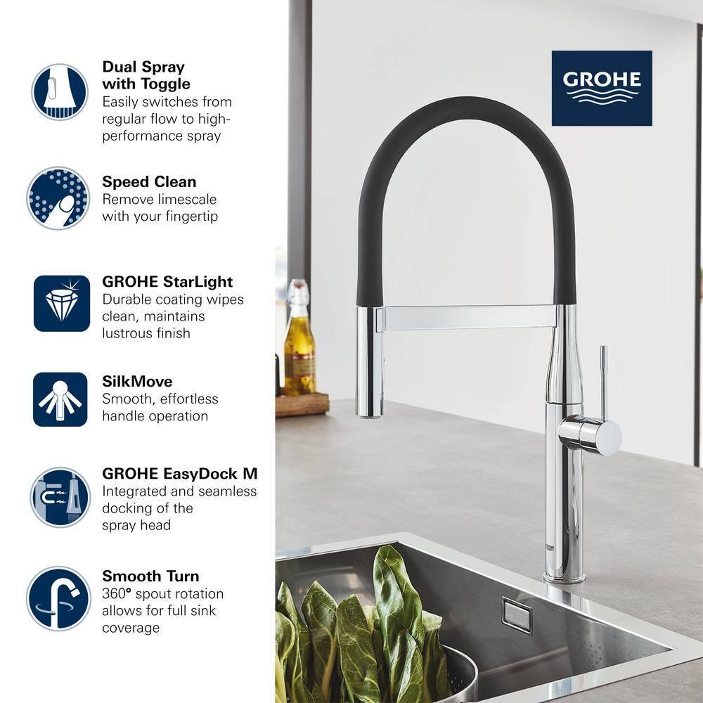 Essence New Single Handle Kitchen Faucet with SilkMove® and with Accessories