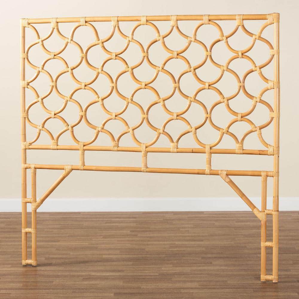 bali & pari Kalcya Bohemian Natural Rattan Queen Size Standalone Headboard
