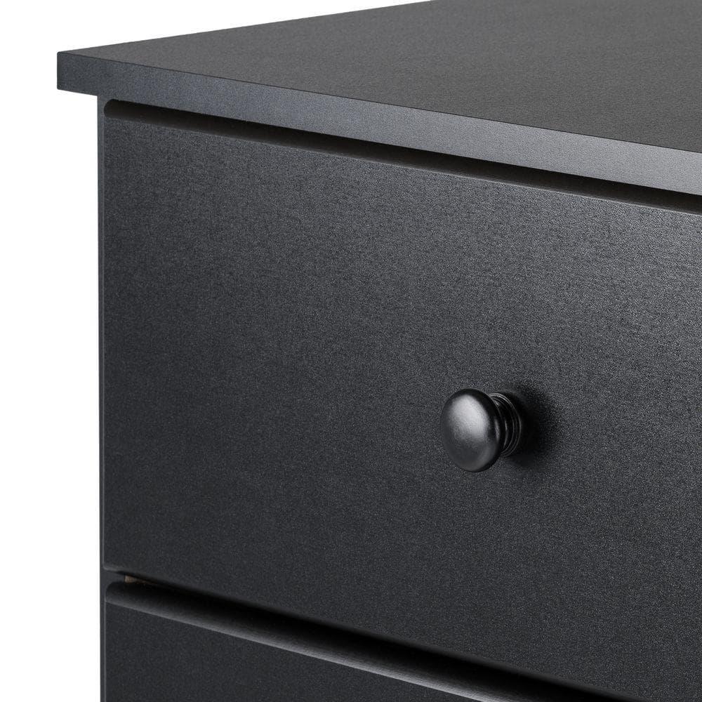 Astrid 6 Drawer Tall Chest Black - Prepac: Space-Saving Vertical Storage for Bedroom