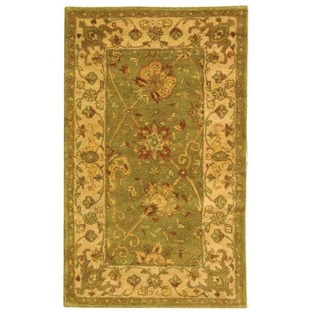 SAFAVIEH Antiquity Lilibeth Traditional Floral Wool Area Rug, Sage, 3' x 5'