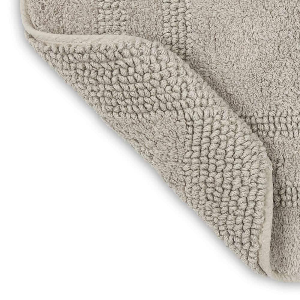 Mohawk Cotton Bath Mat Soft Absorbent Quick Dry Machine Washable Bathroom Mat, Silver, 27" x 45"