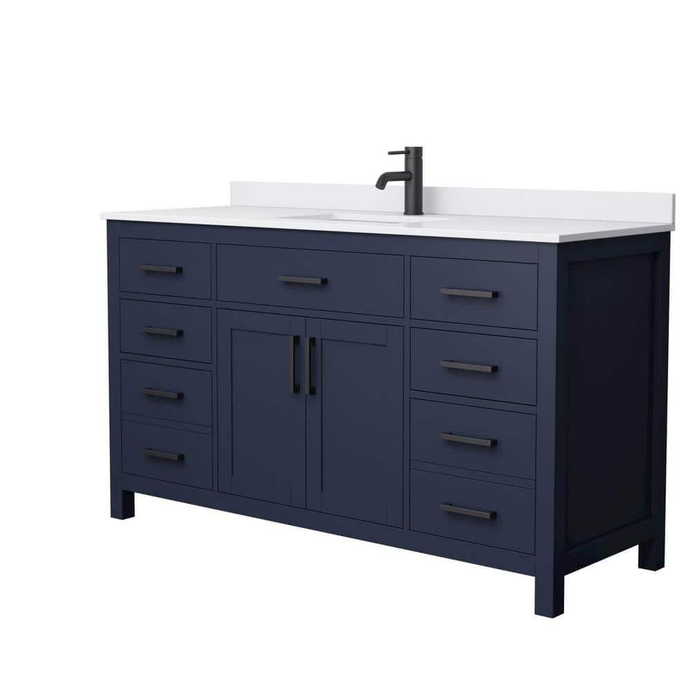 Beckett 60" Freestanding Single Bathroom Vanity with Cultured Marble Top