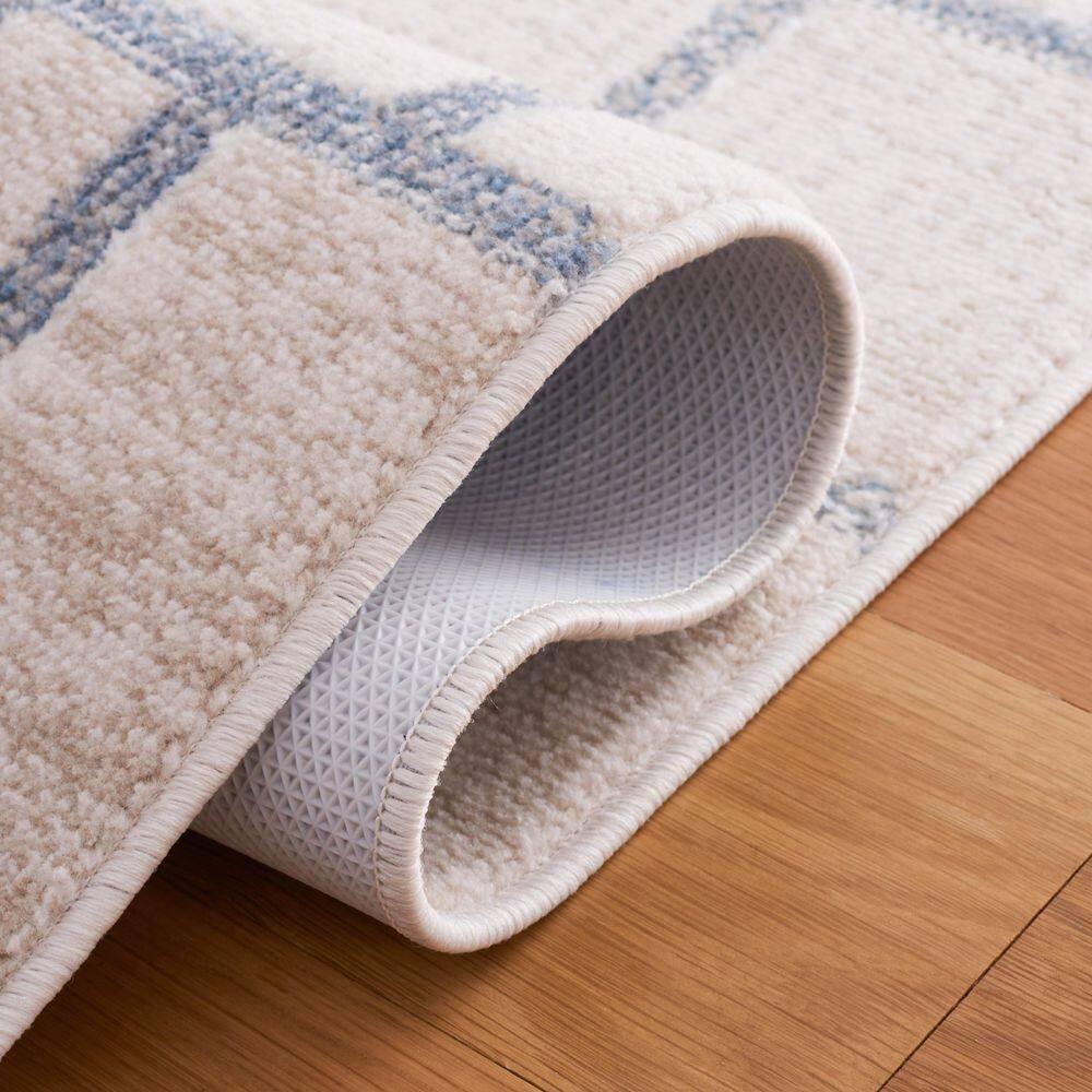SAFAVIEH Blair Parker Geometric Machine Washable Area Rug, 8' x 10', Beige/Grey