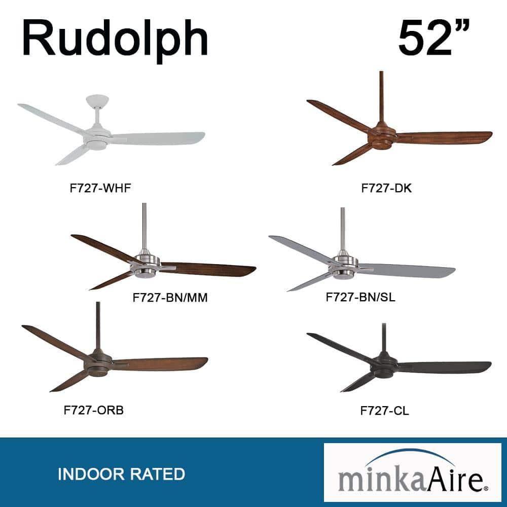 52" Rudolph 3-Blade Propeller Ceiling Fan with Wall Control