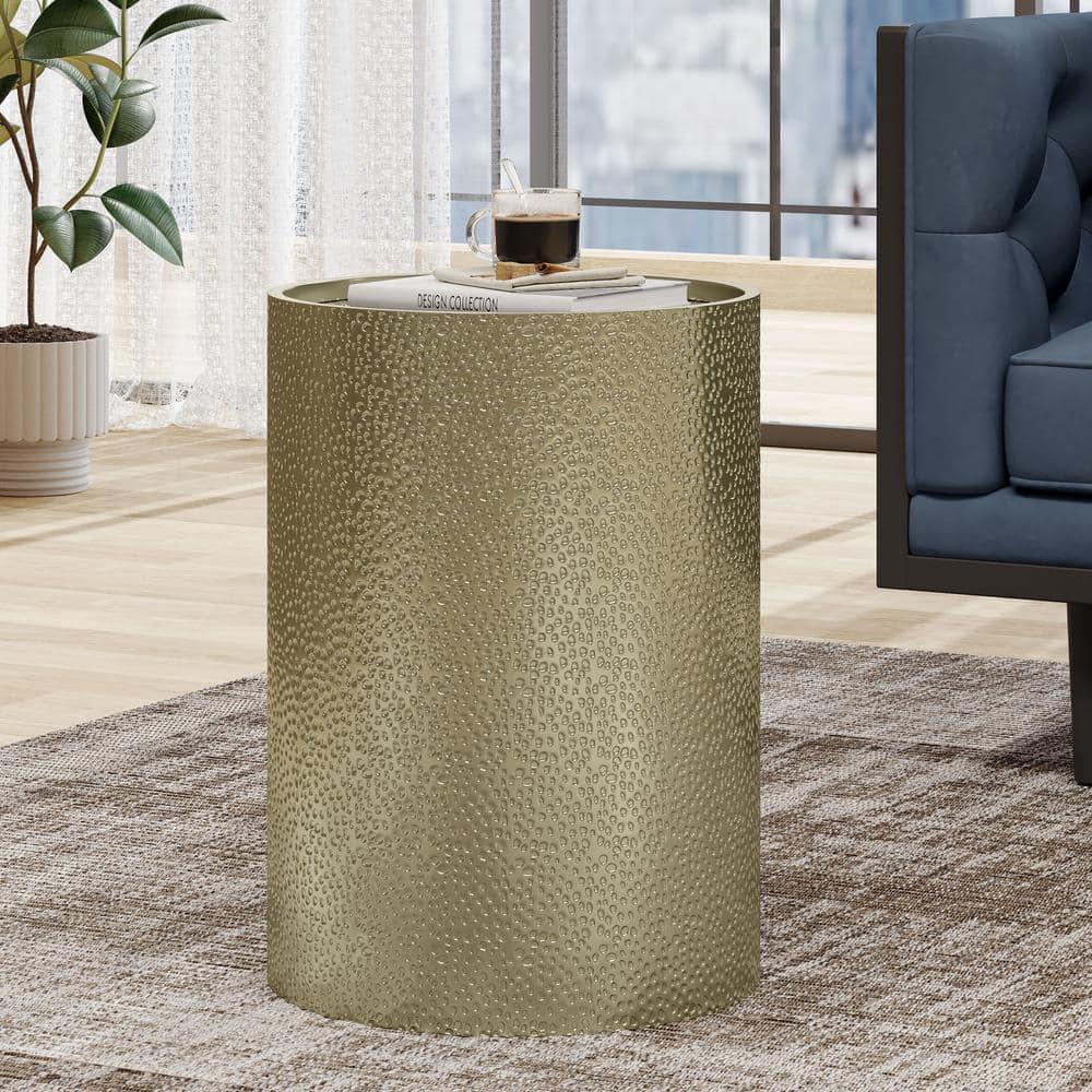 Braeburn Gold Hammered Iron Accent Table