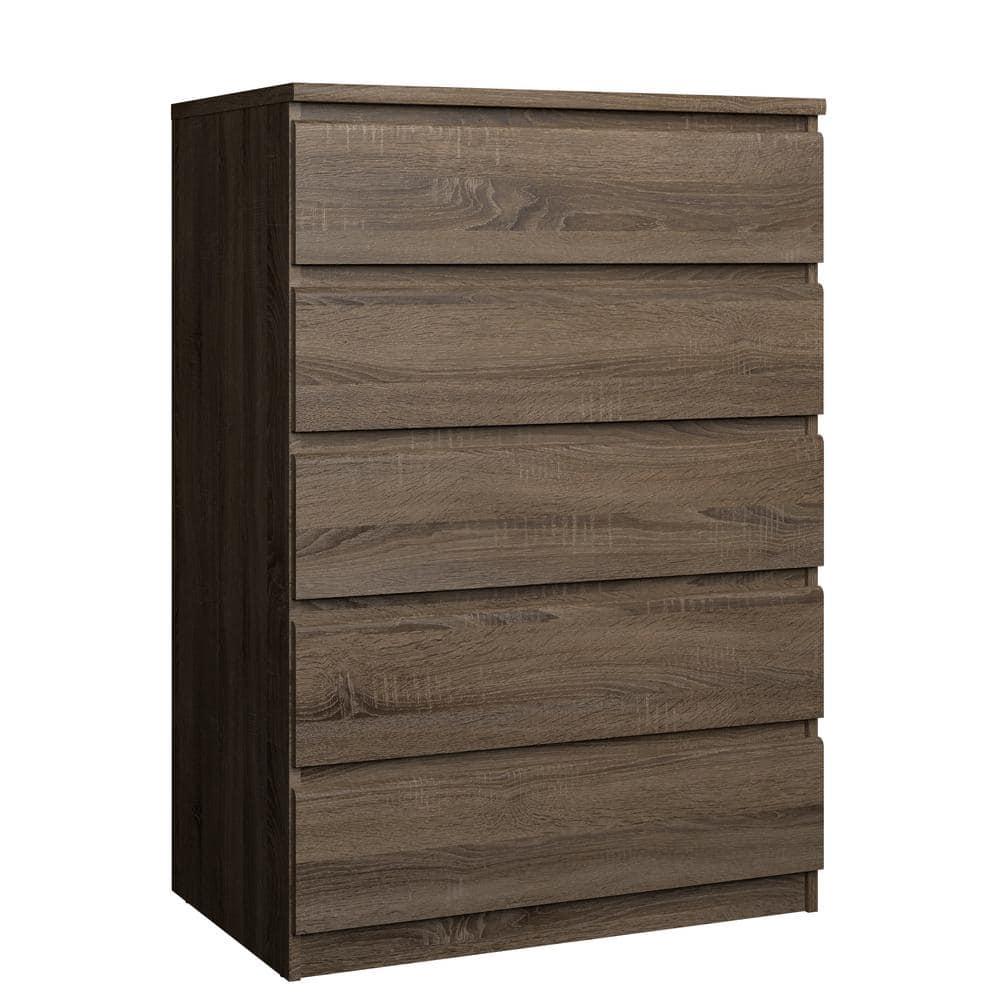 Wood Scottsdale 5 Drawer Chest in Truffle Gray-Tvilum