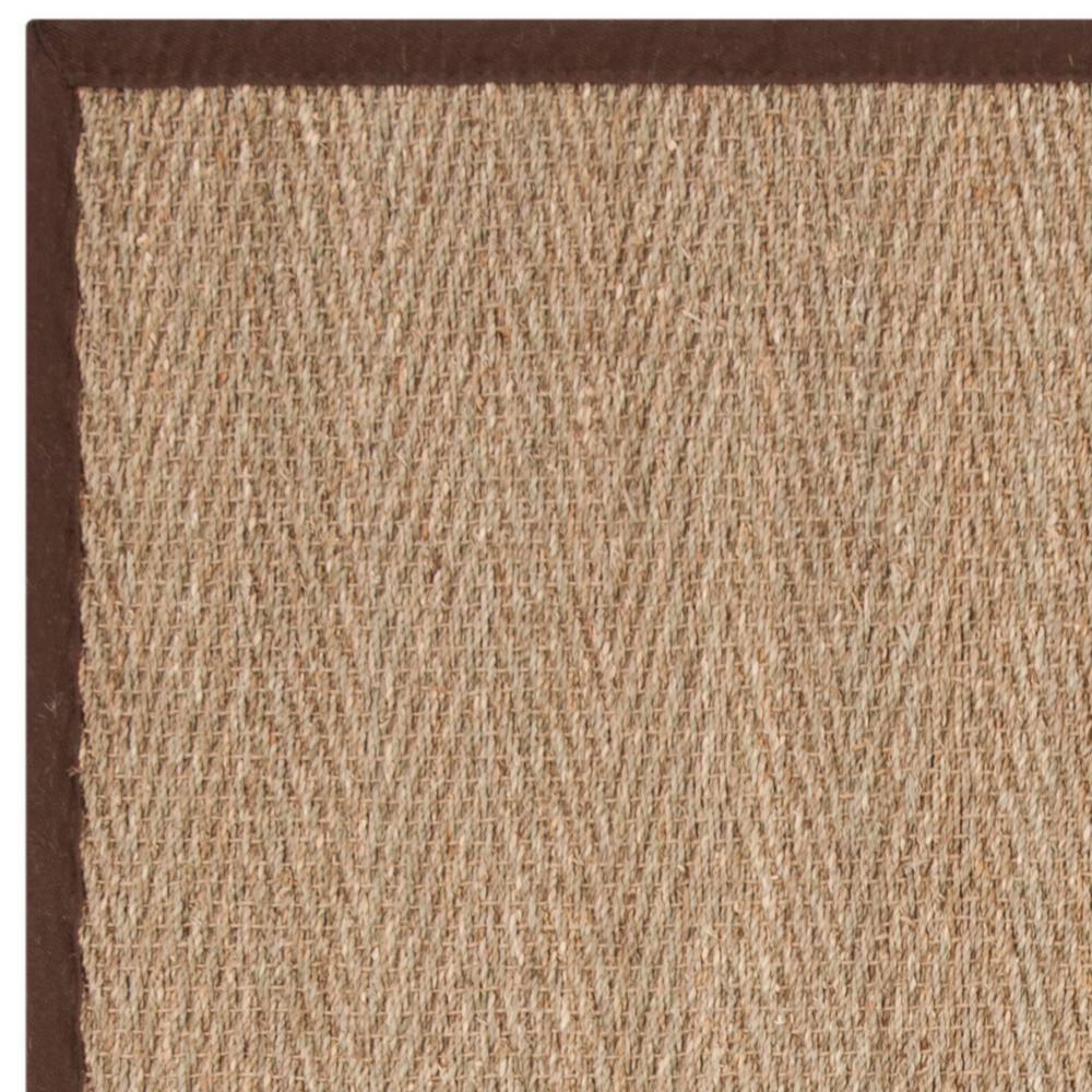 Natural Fiber NF115 Power Loomed Indoor Area Rug - Natural/Dark Brown - 6'x6' - Safavieh