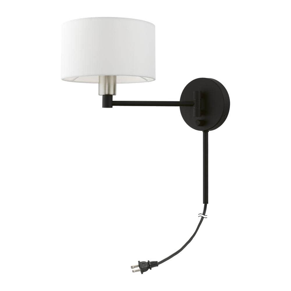 Livex Lighting 1 - Light Wall Light in  Black/Brushed Nickel