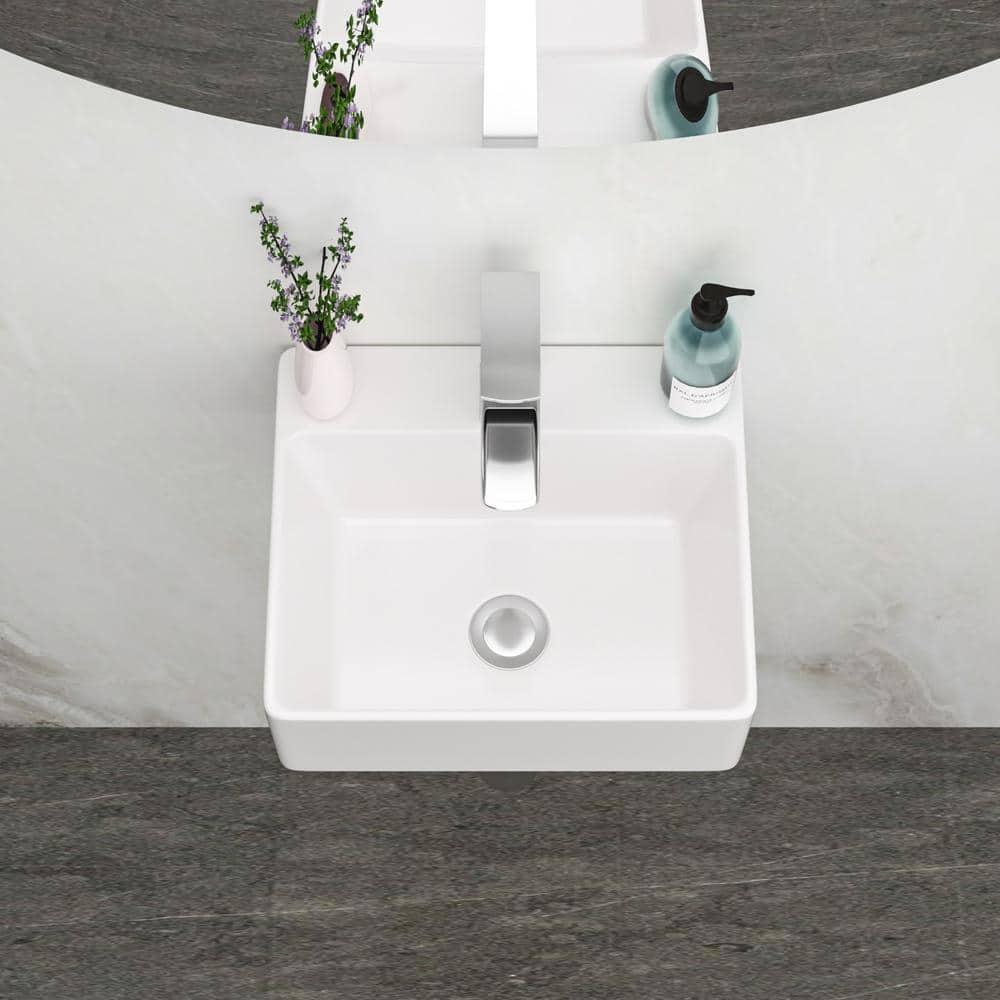 Hewei Hewei 15'' White Ceramic Square Vessel Bathroom Sink YXY829-W1243124768