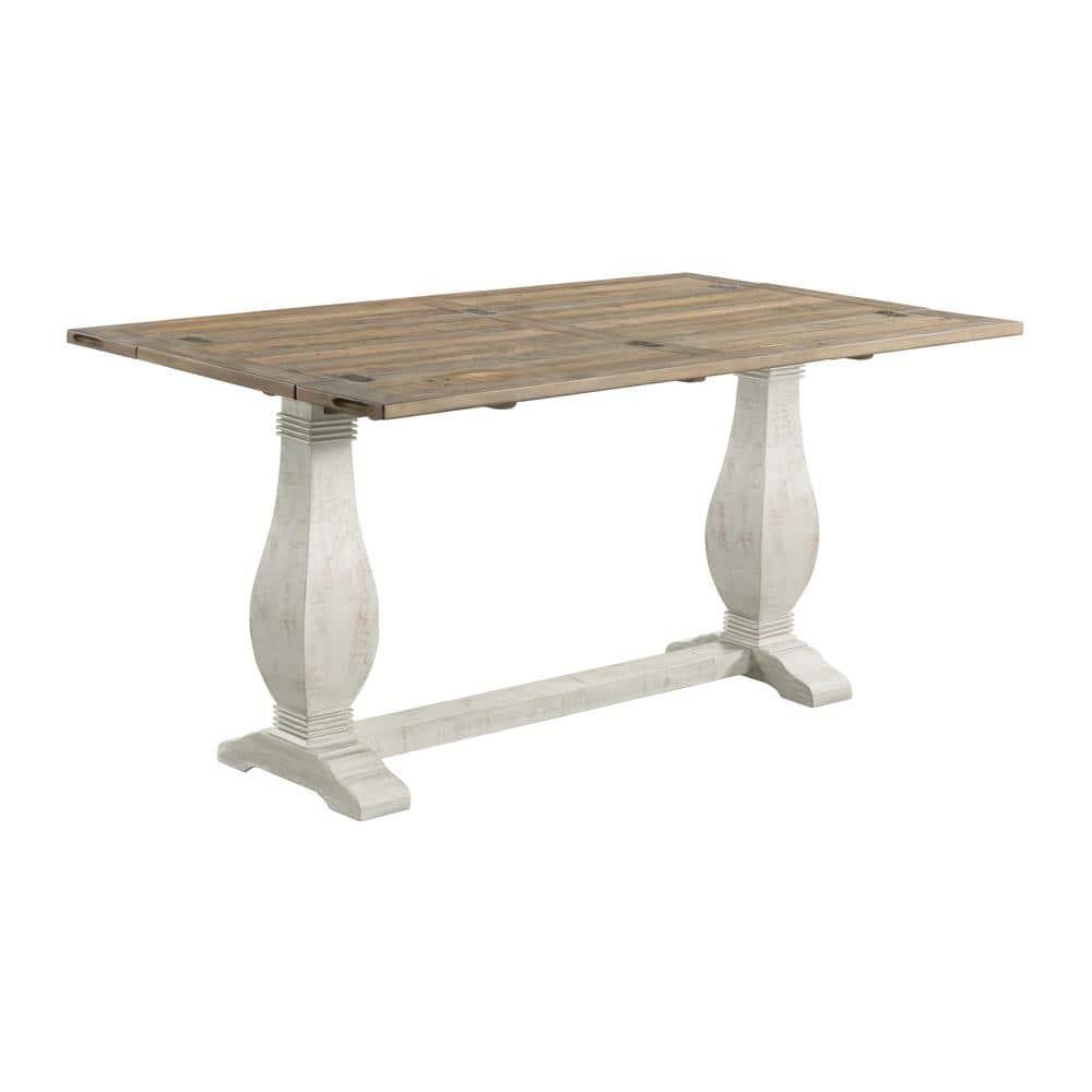 Martin Svensson Home Napa Solid Wood Flip Top Sofa Table White Stain and Natural