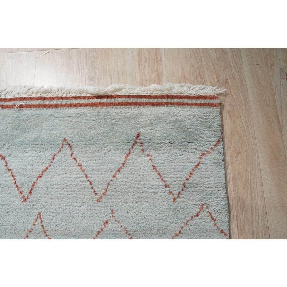 EORC Isla Moroccan Blue Hand Knotted Wool Rug