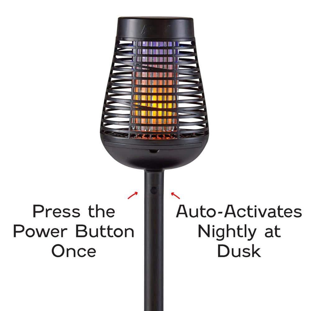 PIC Pic Flickering Flame Solar Bug Zapper Insect Killer Torch