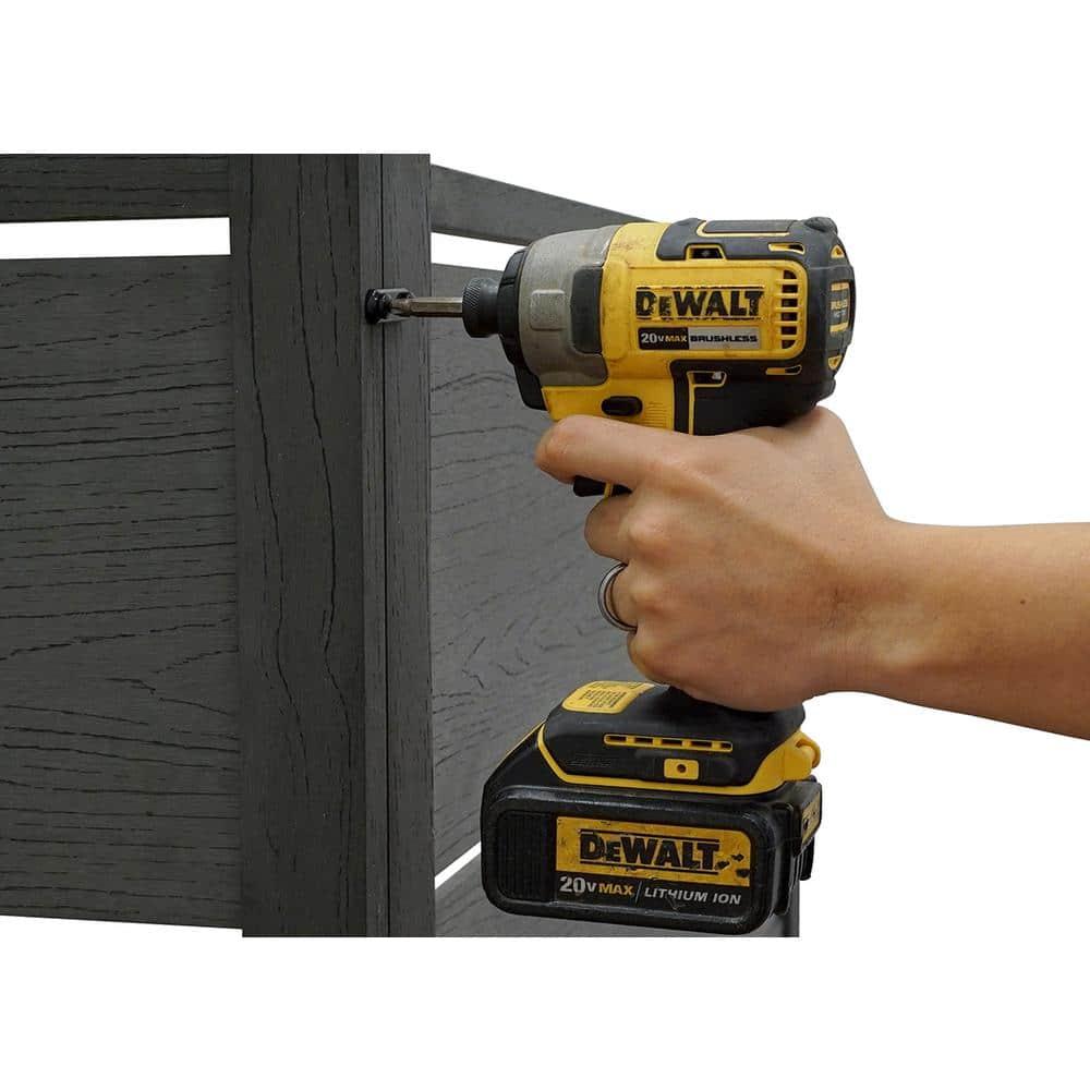 Enclo Enclo 4 ft H x 3.3 ft W Bessemer WoodTek Vinyl Charcoal Privacy Screen Kit (2 Panels)
