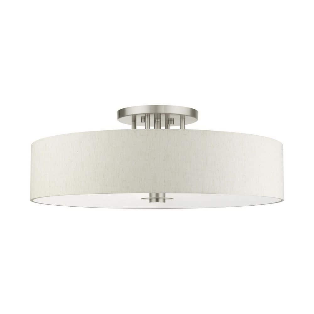 Livex Lighting Meridian 6 - Light Semi-Flush Mount in  Brushed Nickel